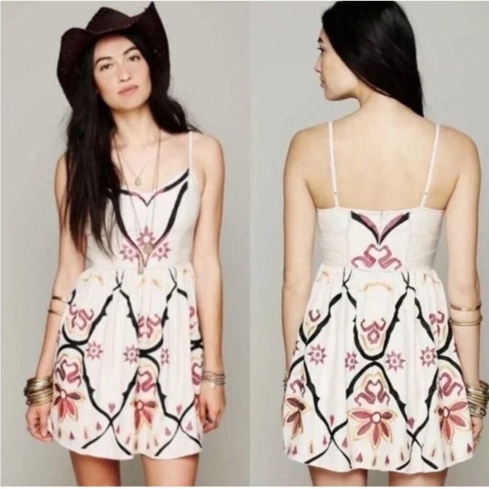 Free People Black and Red Sleeveless Sundress